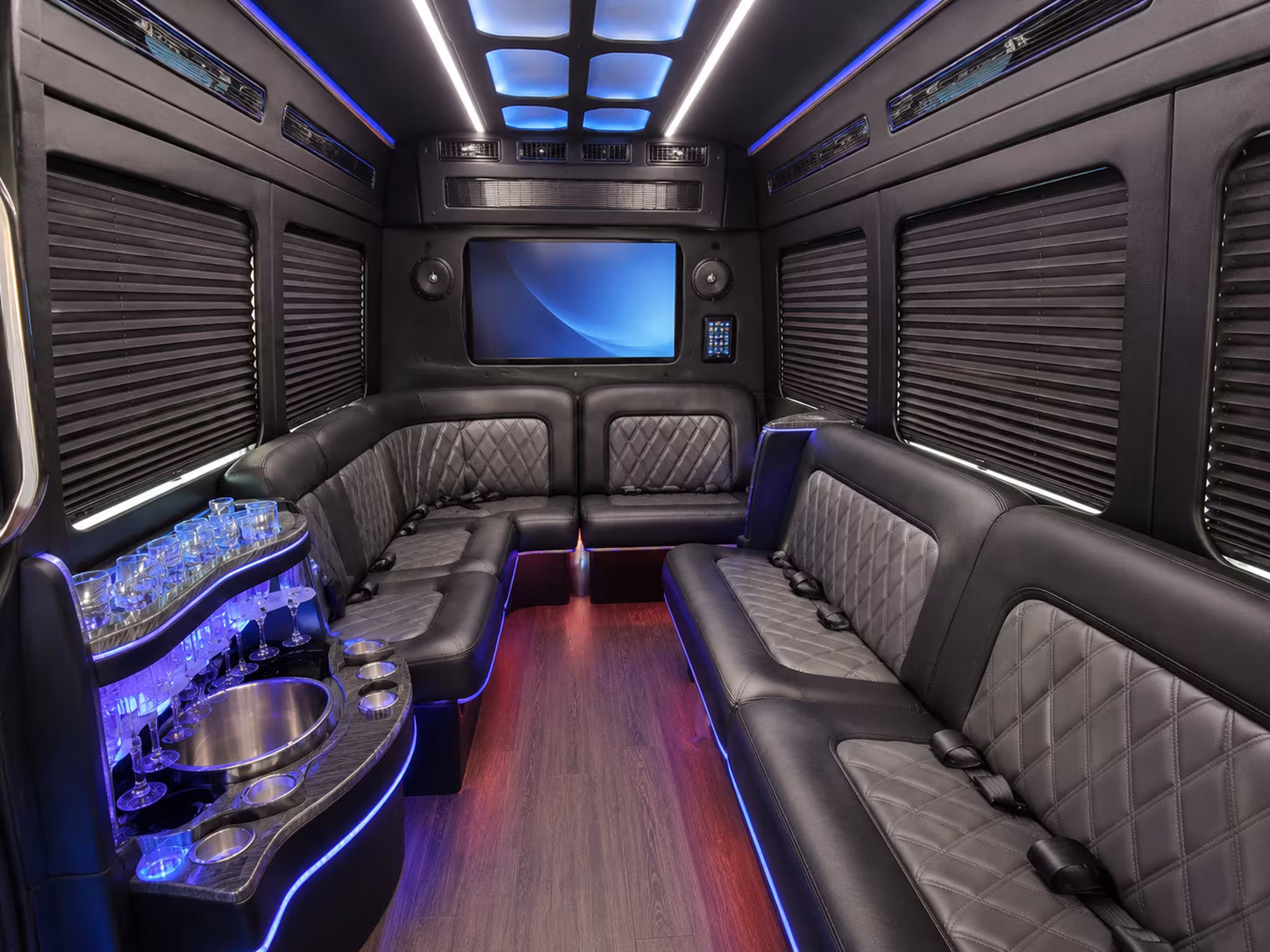 raleigh party bus interior